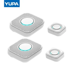 Yupa campainha inteligente, sem fio, 433mhz, com botão eu e us, iluminação de led, bem vindos, segurança da casa