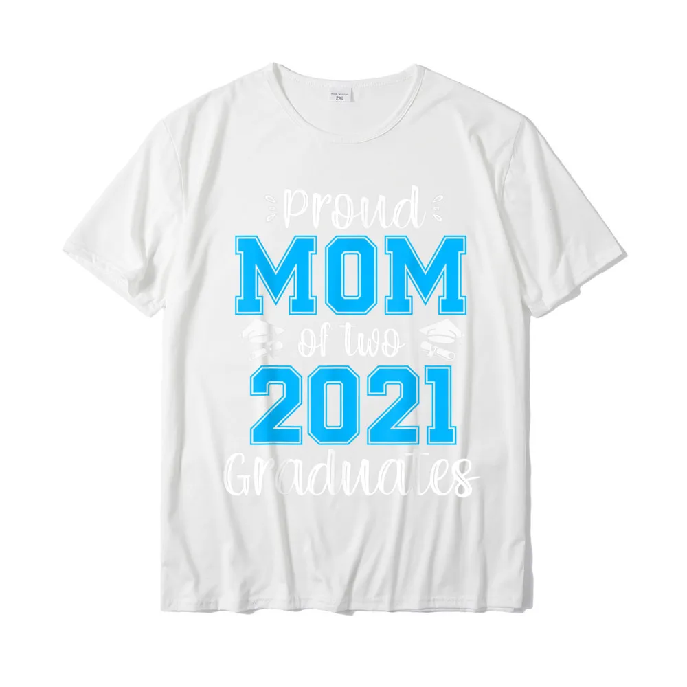 Casual Unique Simple Style Short Sleeve Summer Fall T Shirt 2021 New Fashion O-Neck 100% Cotton Clothing Shirt Men T Shirts Funny Proud Mom of Two 2021 Graduates Senior 21 Gift T-Shirt__20828 white