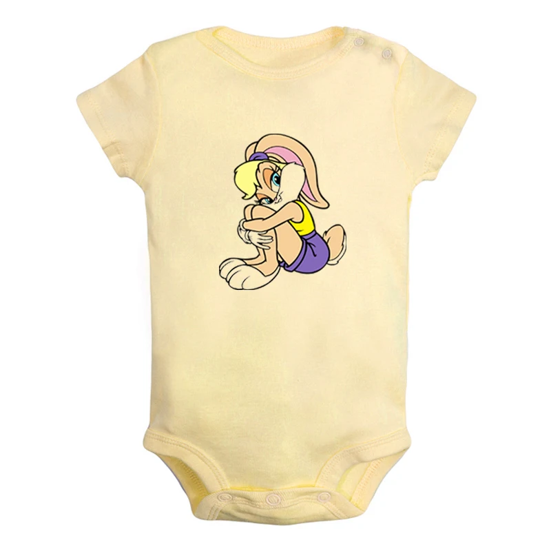 JcBaby1345YD Милая надменная счастливая утка Лола Банни, Одежда для новорожденных мальчиков и девочек, комбинезон с принтом, боди для младенцев, хлопковая одежда с короткими рукавами - Цвет: JcBaby1345YD
