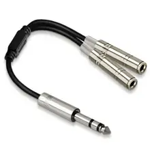 

Splitter Cable Portable Plug Play PVC 6.35mm Male to Dual Female Adapter Cable for Cameras