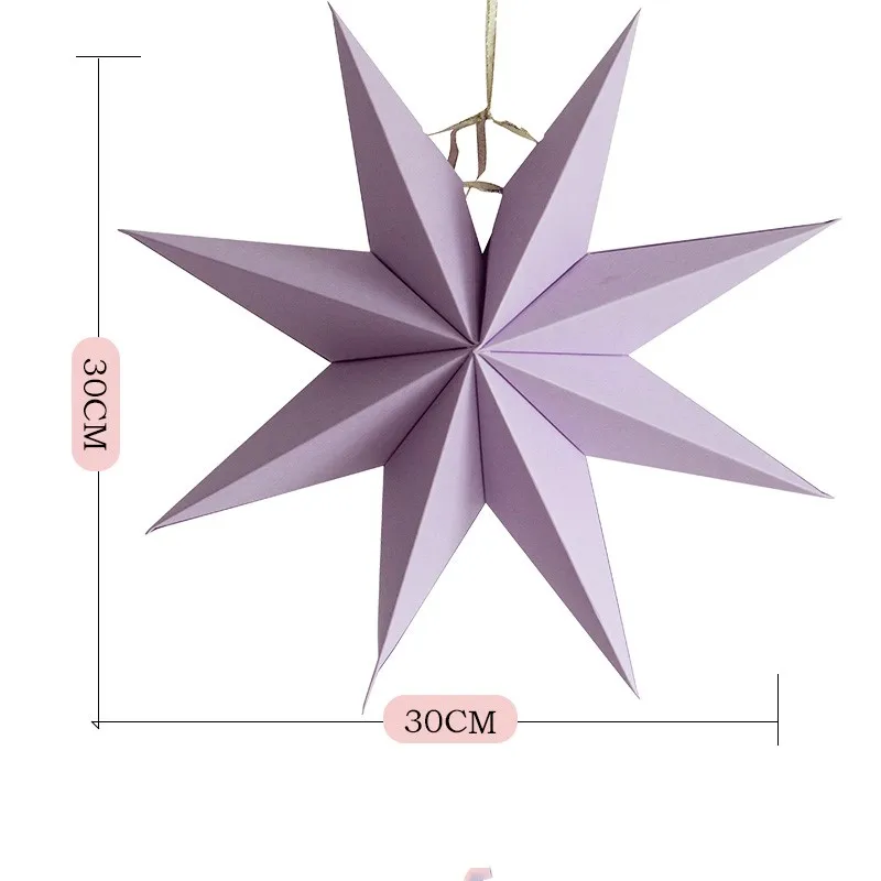 30 см восьмиугольная Звезда бумажный веер цветок кулон вечерние принадлежности Рождество День рождения окно торгового центра школьное украшение для классной комнаты - Цвет: H