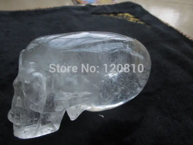 zhx 1.19lb NATURAL GHOST QUARTZ Crystal carves skull HEALING 542g