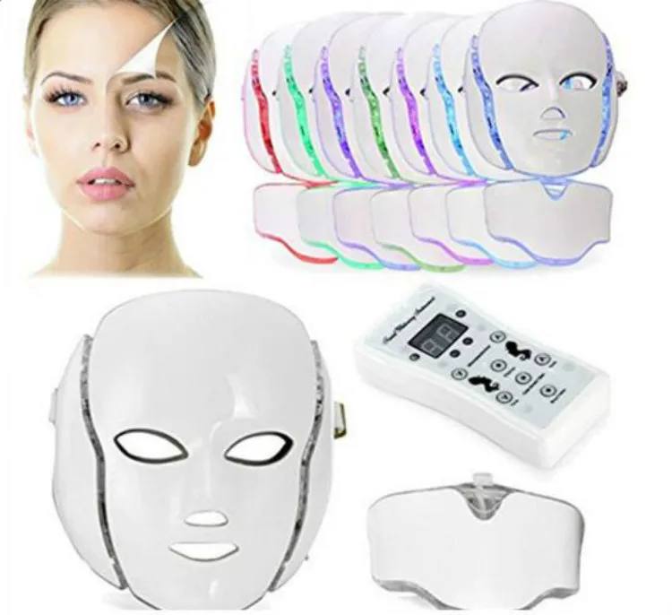  LED Light Therapy Face Neck Skin Care Facial Machine 7 Colors PDT Mask Skin Whitening Skin Rejuvena - 4000129709913
