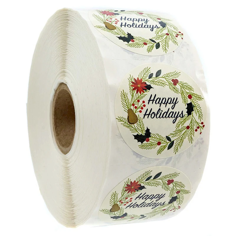 500 шт./рулон этикетки круглой формы с цветочным принтом|Канцелярские наклейки| |