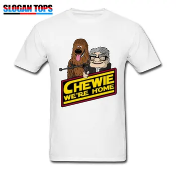 

We're Home Men's T Shirts Cotton Chewbacca Funny Tops Tee Shirt Short Sleeve Custom T-Shirts Round Collar Clothes