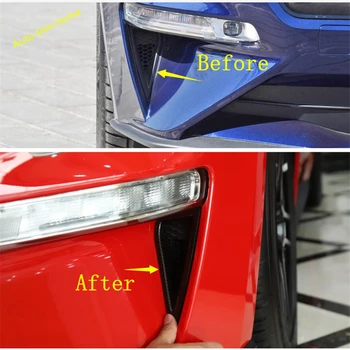 

Front Bumper Day Running Lights Daytime Lamps Decoration Cover Trim Fit For Ford Mustang 2018 2019 2020 ABS Carbon Fiber Look