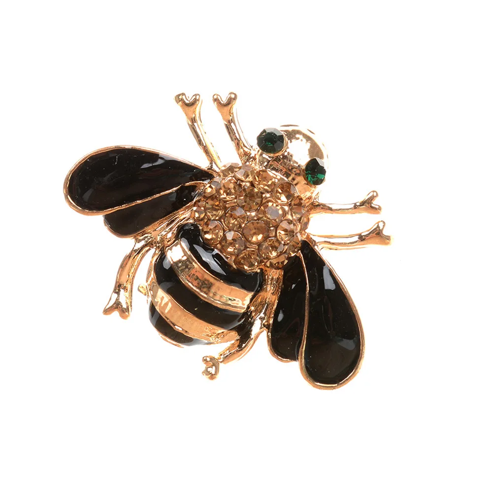 

Hot Sale Lovely Delicate Little Bee Crystal Rhinestone Pin Brooch Gift Black Brooches For Women Christmas Brooches
