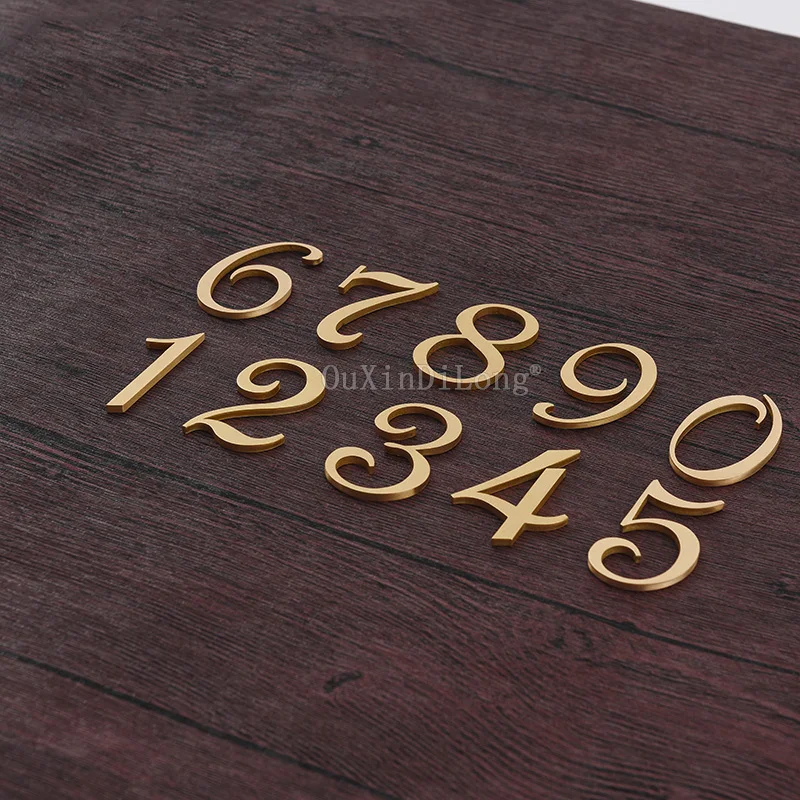 4 5 50mm  Brass Number Metal Door Numbers 1 9, 8 7