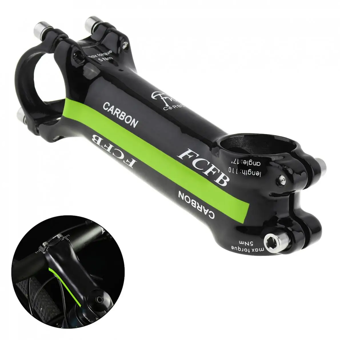 

Aluminum Carbon Fiber Riser Rod Stem Carbon Fiber Bike Bicycle Ultralight Stem Carbon Handle 28.6-31.8MM 17 Degree