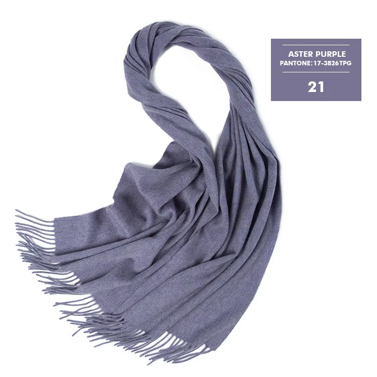 Длинный зимний шерстяной шарф с буквенным принтом, унисекс, для женщин, однотонный шерстяной шарф 45*200 см, 215 г - Цвет: Темно-синий