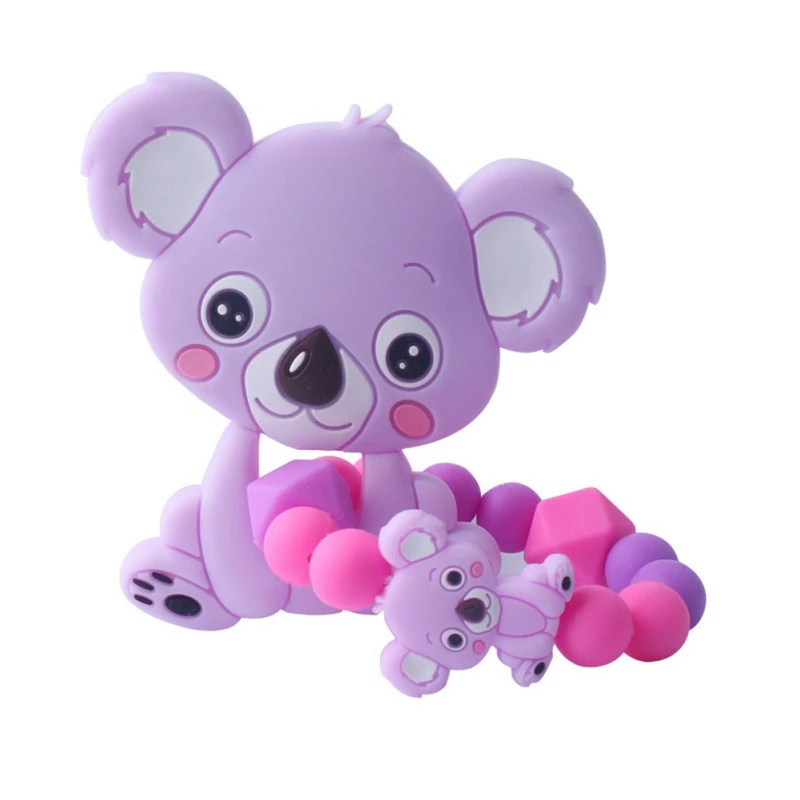 Новинка; Лидер продаж; Различные стили; перчатки для новорожденных; Милые силиконовые детские перчатки в форме молока для предотвращения царапин и зубной боли - Цвет: Purple Koala B