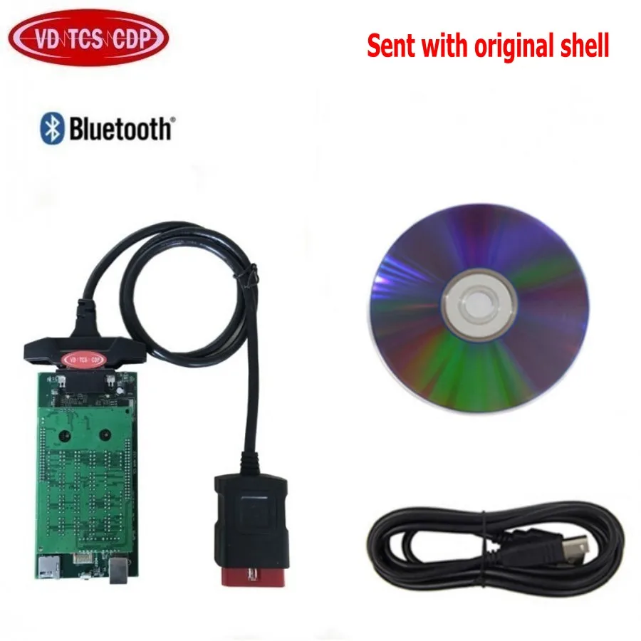vci для delphis vd ds150e cdp. R0 с keygen bluetooth vd tcs cdp pro авто грузовик диагностический инструмент obd2 сканер - Цвет: Delph1 with BT