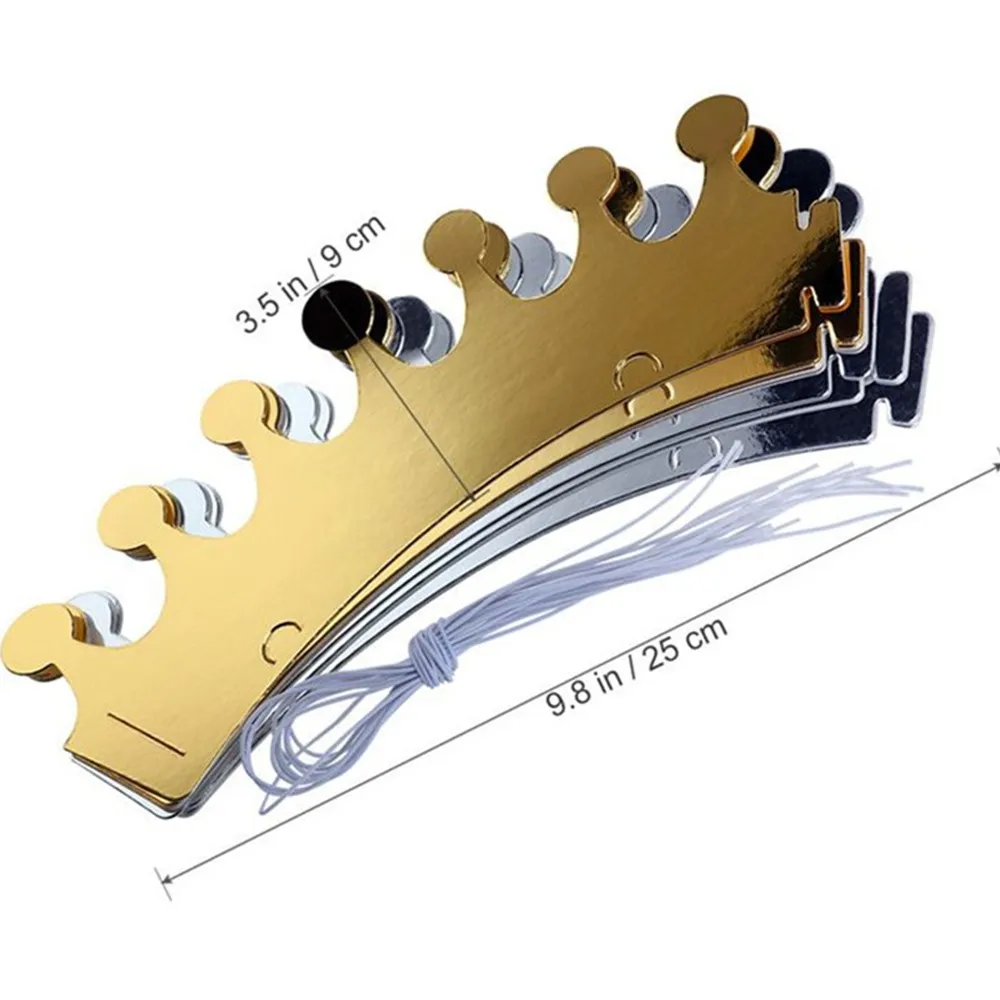 10 шт., детские шапки для взрослых с днем рождения бумаги, шапка Корона принца, принцессы для мальчиков и девочек, вечерние украшения для душа