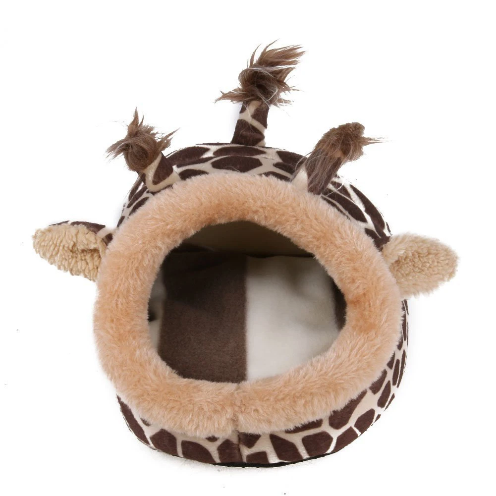

Home Soft Plush With Zipper Protection Pet Cave Pad Portable Removable Mini Giraffe Shape Hamster Hedgehog Washable Warm Bed