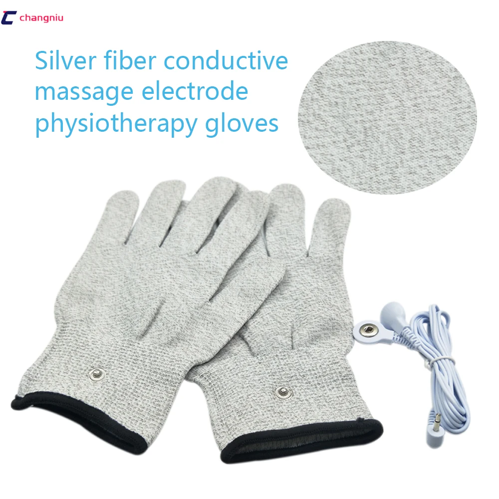 

Silver conductive fiber Massage gloves for TENS/EMS for physical therapy Hand Massager Anti-static/Anti-skid electrode gloves