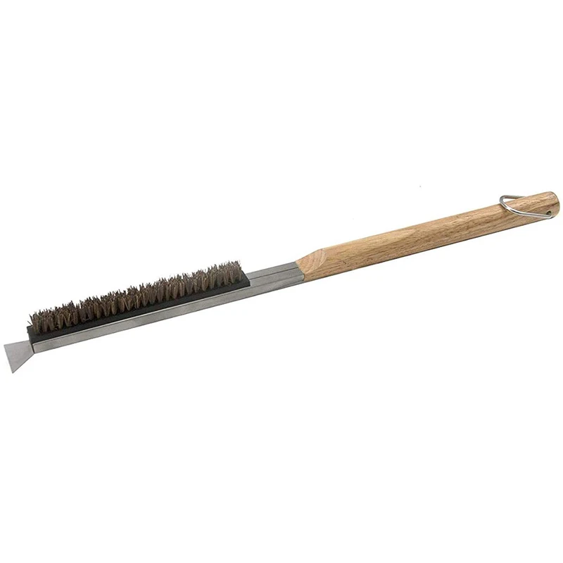 1pcs Folding Aluminum Pizza Peel Stone Palmyra Cleaning Brush Wood Handle Cook Kitchen Oven Accessory Kit Portable BBQ Bake Tool