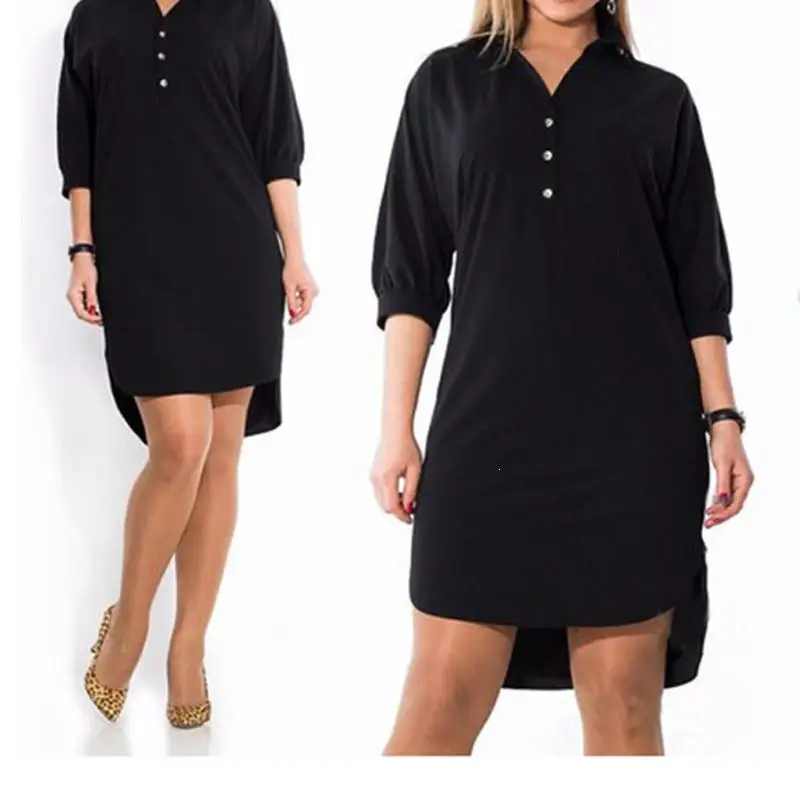 5Xl 6Xl модные женские платья размера плюс, осенние платья с отложным воротником и разрезом, синее сексуальное платье-рубашка большого размера