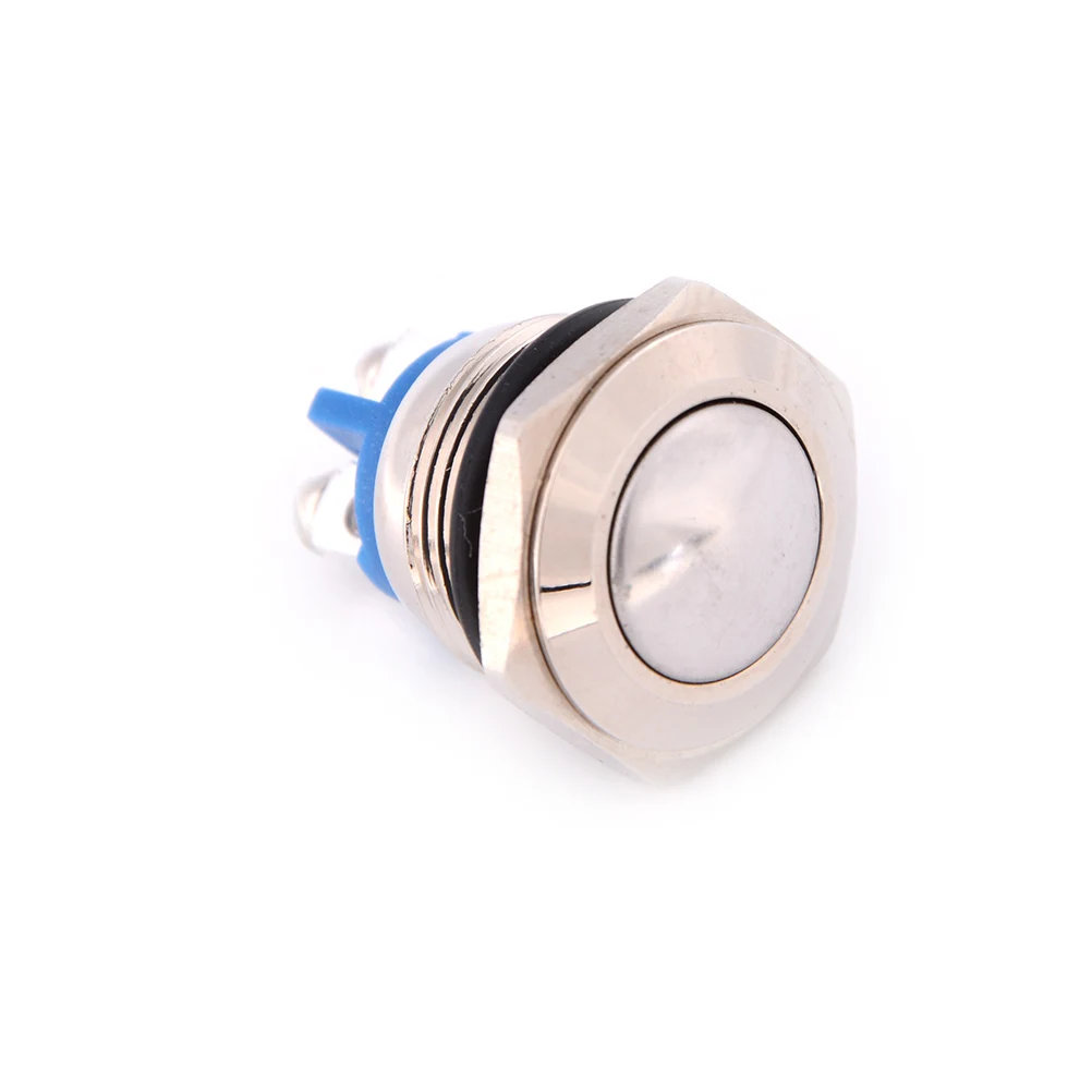 1pcs 16mm Stainless Steel Car Start Horn Speaker Bell Automatic Reset Waterproof Momentary High Metal Push Button Switch