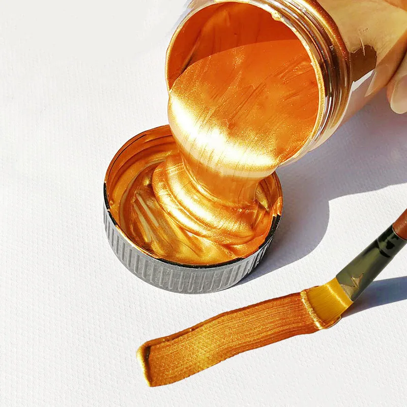 100/300ML Golden Paint Metallic Color Waterproof Acrylic Paint Suitable for  Statue Coloring DIY Hand-painted Graffiti Paint - AliExpress