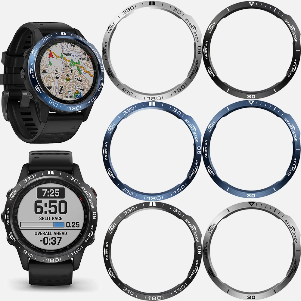 

Кольцо-накладка для Garmin fenix 6X/6X Pro/6X сапфировые часы кольцо с ободком из нержавеющей стали скульптурные единицы времени клей против царапин