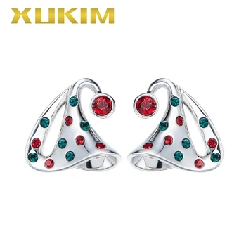 

SE718 Xukim Jewelry Silver Crystal Hat Statment Earrings 2019 Christmas Gift Stud Earrings for Women