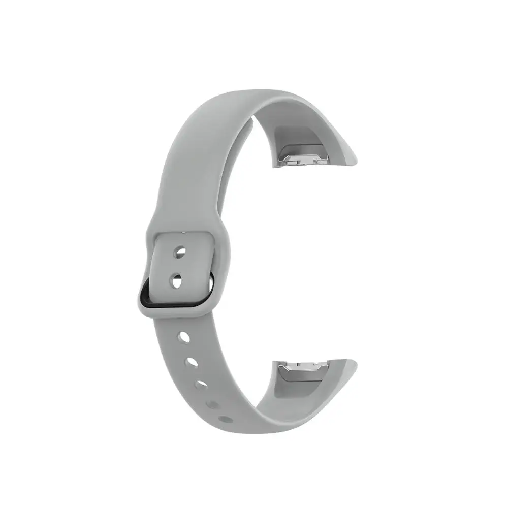 Из нержавеющей стали разъем спортивный браслет ремешок для samsung Galaxy Fit SM-R370 SM R370 силиконовый Смарт Браслет ремешок для часов - Цвет: gray