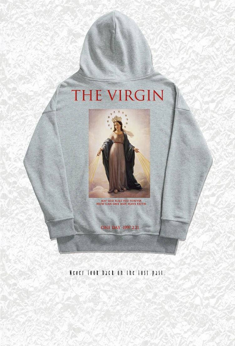 Худи голубого цвета с принтом «virgen Amano Hiroshi»
