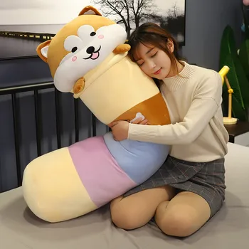 

Big Shiba Inu Pillow Rainbow Dog Toys Soft Long Cartoon Office Break Nap Sleeping Pillows Dolls