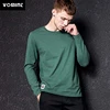 Vomint Men's Solid Color T-shirt Multi-Color Washing Knitted T-shirt Male Autumn Winter T-shirt Cotton Long Sleeve Top ► Photo 2/6