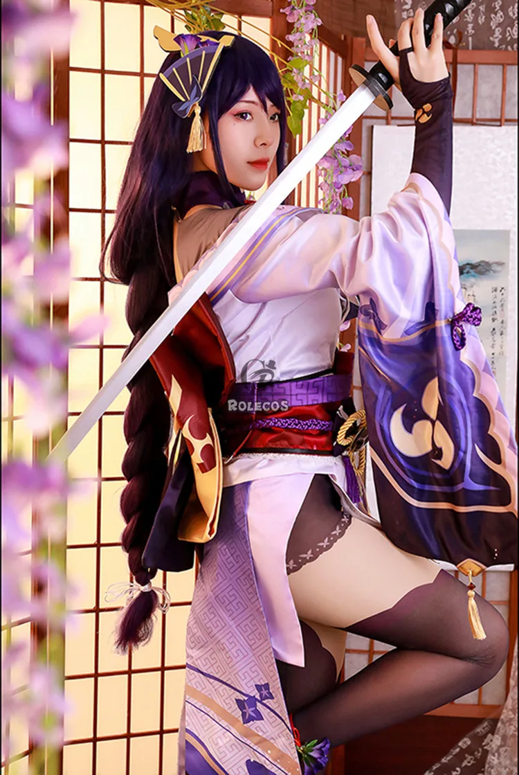ROLECOS Game Genshin Impact Raiden Shogun Cosplay Costume Baal Raiden Shogun Cosplay Costume Sexy Women Uniform Dress Full Set ROLECOS Game Genshin Impact Raiden Shogun Cosplay Costume Baal Raiden Shogun Cosplay Costume Sexy Women Uniform Dress Full Set