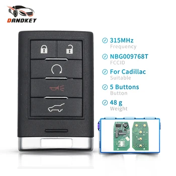 

Dandkey Car Smart Card Key Case NBG009768T 5 Buttons 315MHz Remote Key For Cadillac SRX,XTS,ATS 2010 2011 2012 2015 Replacement