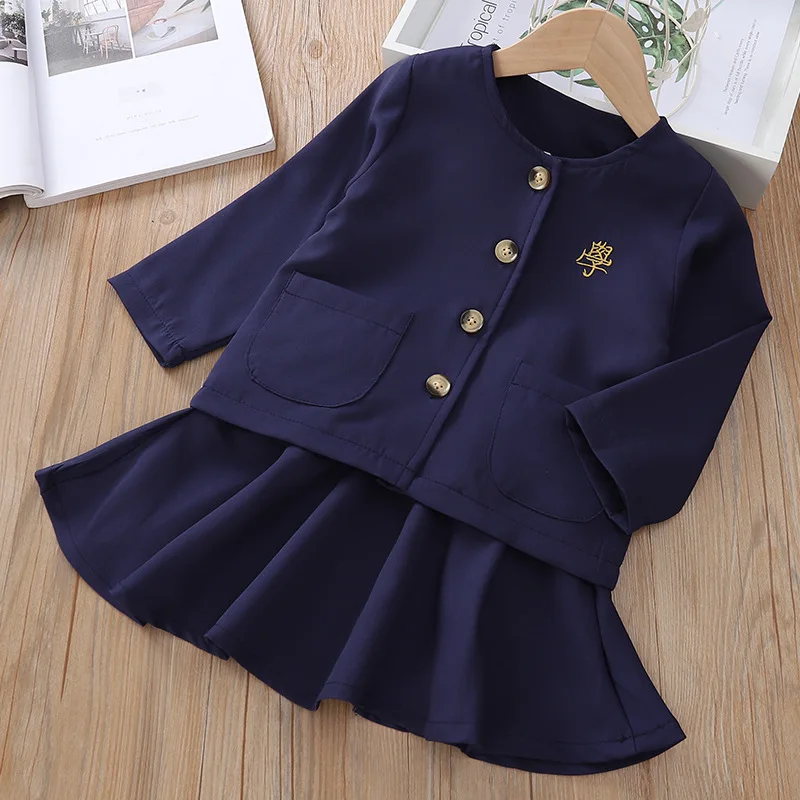 

Girls Western Style Long Sleeve Suit Skirt Spring And Autumn 2020-Online Celebrity Fashionable Kids Clothes Two-Piece Set CHILDR