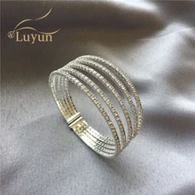 Luyun Роскошные ювелирные изделия хрустальный Теннисный браслет женские ювелирные изделия новые браслеты из нержавеющей стали на руку аксессуары