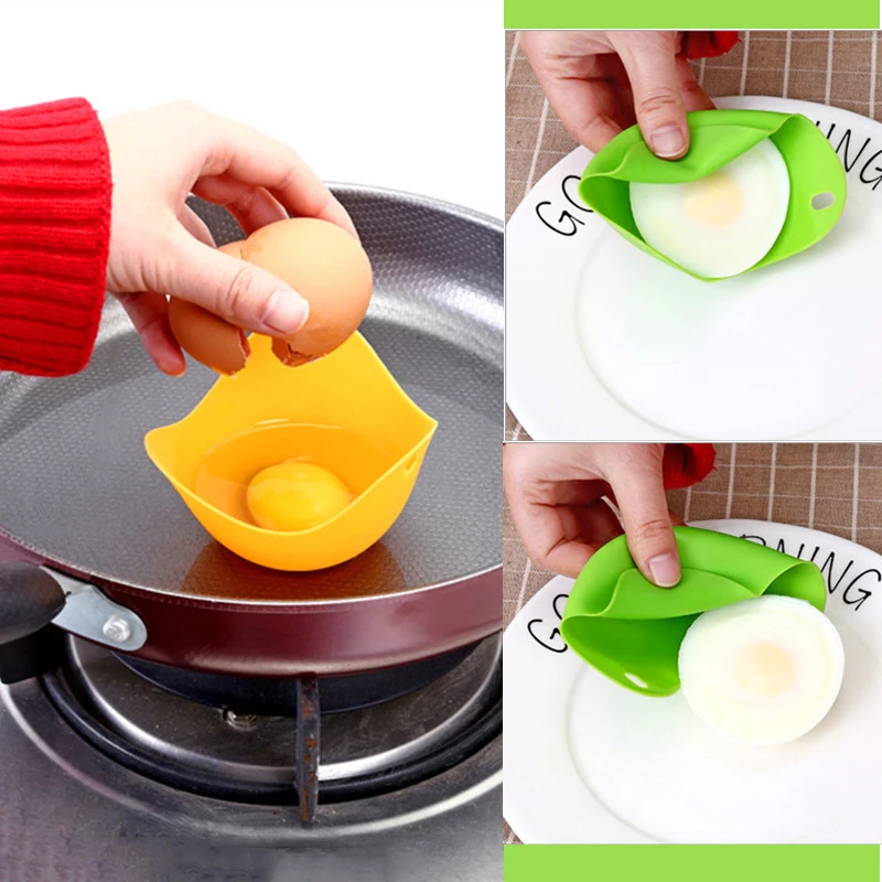 4 pcs Food Silicone Egg Cooker Steamed Poaching Cups with Build-in Ring Cooking Boiler Cup Kitchen Accessories | Спорт и развлечения