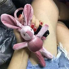 Милый мультфильм фланель Xuyuan кролик брелок Творческие маленькие подарки сумочка кулон вечная жизнь цветок аксессуары цепочки для ключей