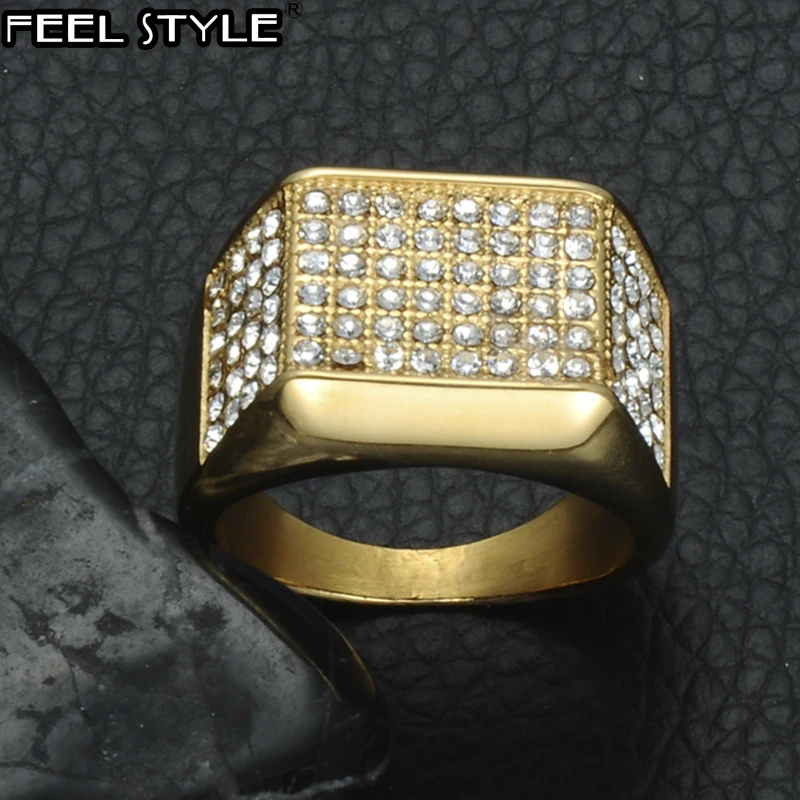 Хип хоп титановое Нержавеющее микро проложить Стразы Iced Out Bling геометрическое