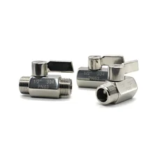 Тип высокого качества 1/8 1/4 3/8 1/2 3/4 1 дюймов BSP резьба мини шаровой клапан из нержавеющей стали SS304 DN6 DN8 DN10 DN15 с ручкой