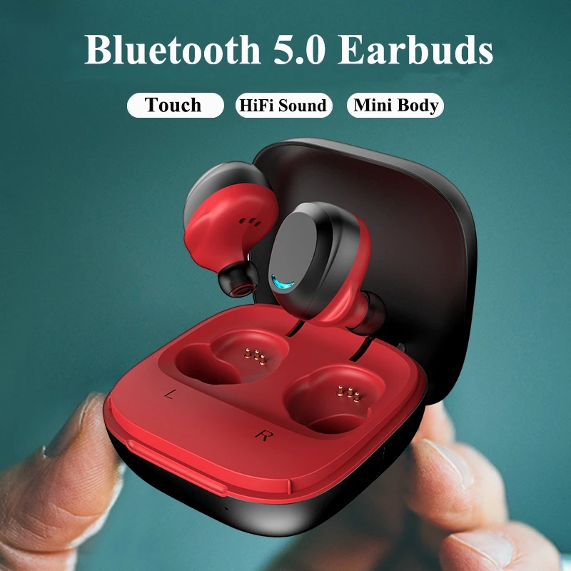 

TWS Fingerprint Touch 5.0 Bluetooth Earphones 3D Stereo Sound True Wireless Earbuds Noise Cancelling Sport In-ear Earbuds