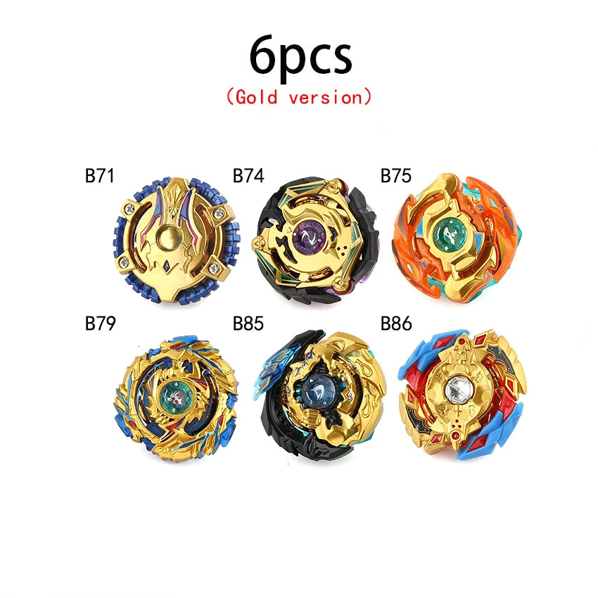 B148 Beyblade Burst Bey Blade игрушка металлическая Funsion Bayblade набор коробка для хранения с ручкой пусковая пластиковая коробка игрушки для детей - Цвет: 6pcs single gyro