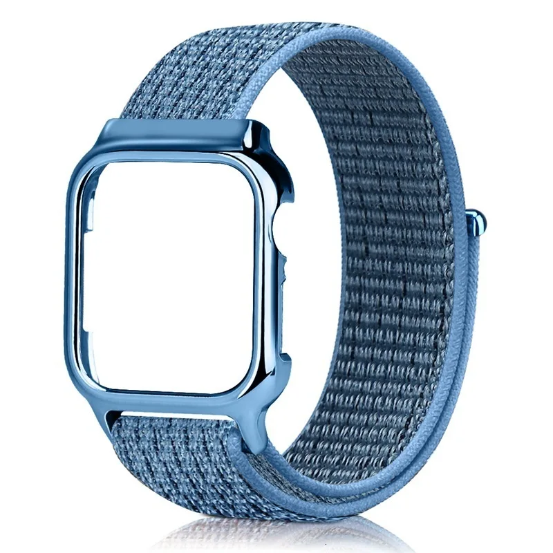40 мм, 44 мм, ремешок с рамкой для Apple Watch, серия 4, новинка, нейлоновая Спортивная петля, магнитная застежка, Iwatch, браслет, защитный чехол, крышка