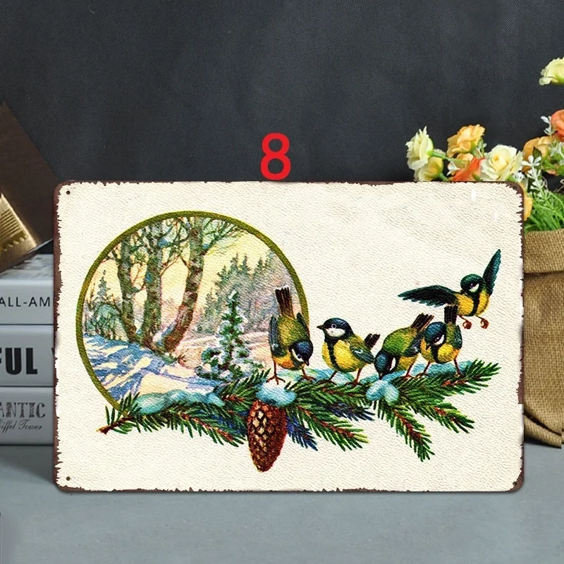 8x12 дюймов Рождество Ретро табличка металлическая жестяная вывеска кафе бар Паб вывеска декор для стен в винтажном стиле ностальгия таблички - Цвет: Синий