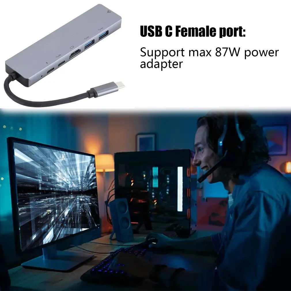 USB3.1 тип-c к HDMI+ RJ45 шесть-в-одном док-станция концентратор для MacBook Pro для samsung сплиттер адаптер
