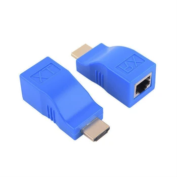 

1 Pair Hdmi Extender 1080p Rj45 Ports Lan Network Hdmi Extension Up To 30m Over Cat5e/6 Utp Lan Ethernet Cable For Hdtv Monitor