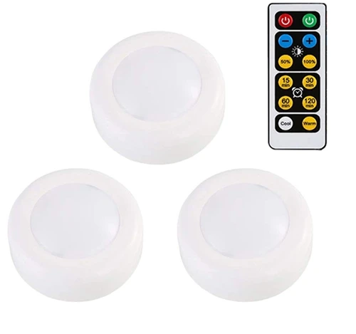 1controller 3lamp Светодиодный Светильник-ночник с беспроводным пультом дистанционного управления, на батарейках, с регулируемой яркостью, под шкаф, светильник s для кухни, настенный шкаф, шкаф, лампа - Цвет: 1controller 3lamp
