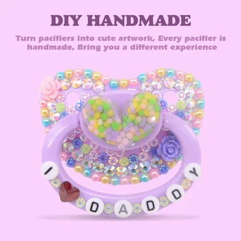 ABDL Adult Baby Pacifier 100% Handmake Adult Size Pacifier DDLG Shining Cute Pattern Daddy Dummy Dom daddy dom ddlg abdl leather collar