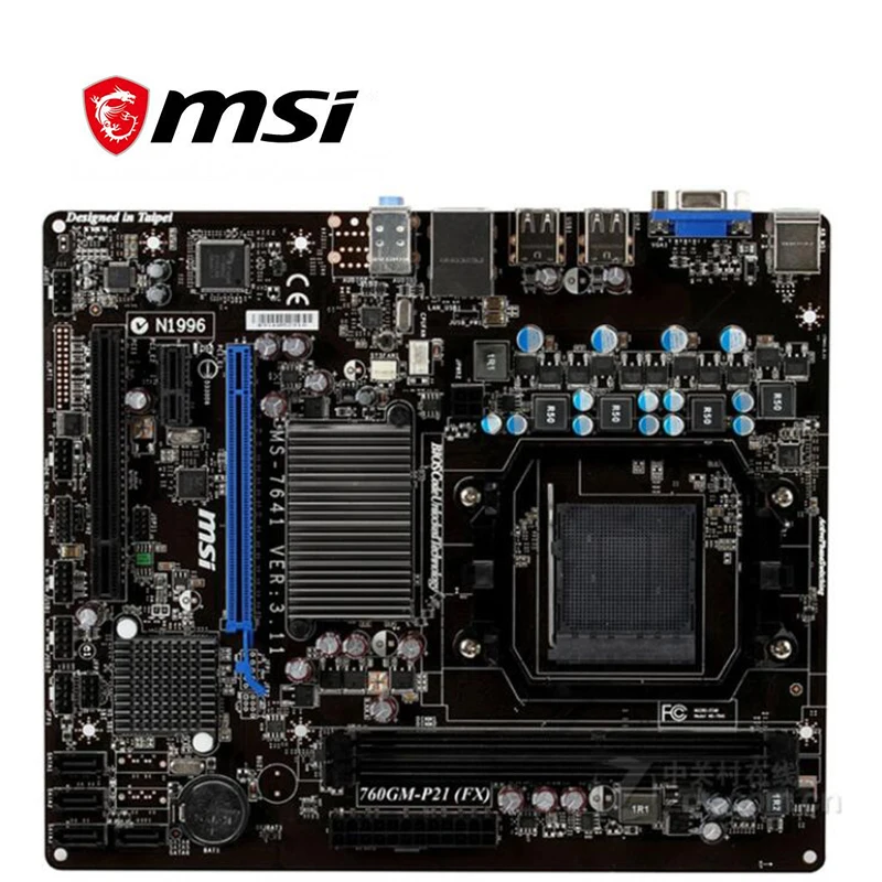 Для MSI 760GM-P21(FX) компьютер USB2.0 SATA II материнская плата AM3 + DDR3 для AMD 760G 760 настольная