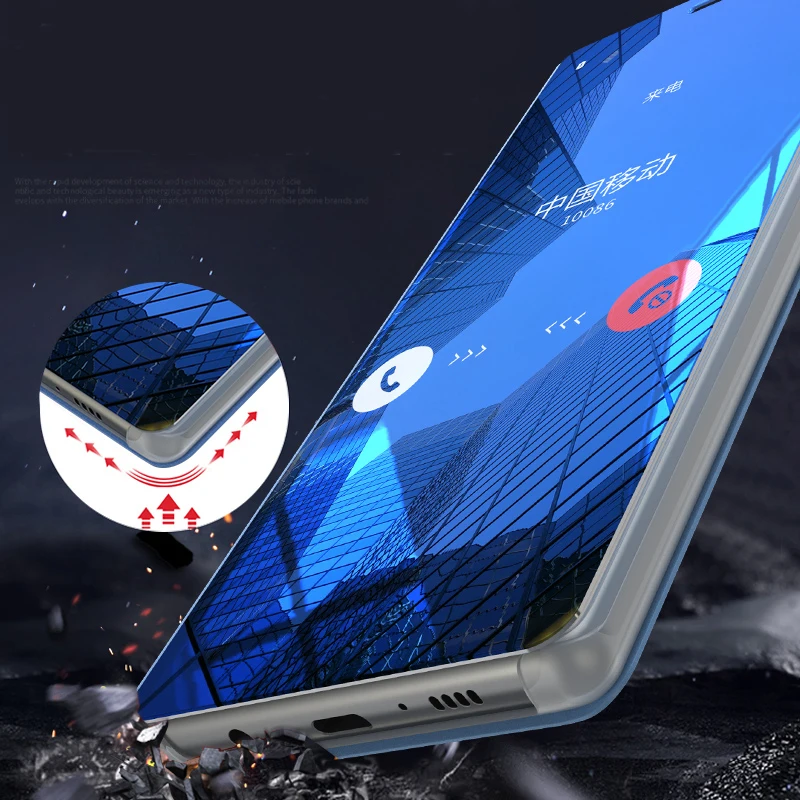 Умный флип чехол для смартфона зеркальный подходит к моделям Samsung Galaxy S8 S9 Plus S10 S10e