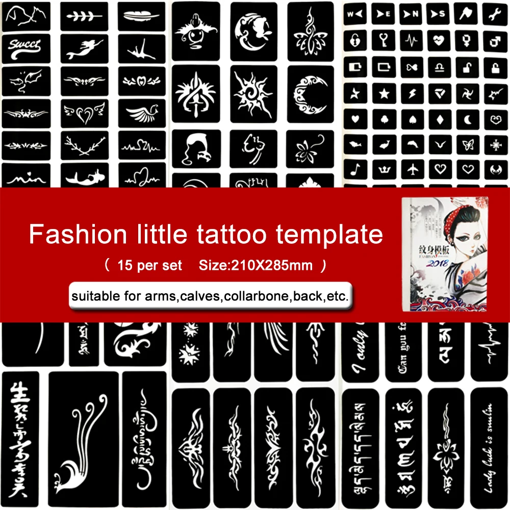 

Airbrush Temporary Tattoos Henna Templates Stickers Glitter Tattoo Book Drawing For Painting