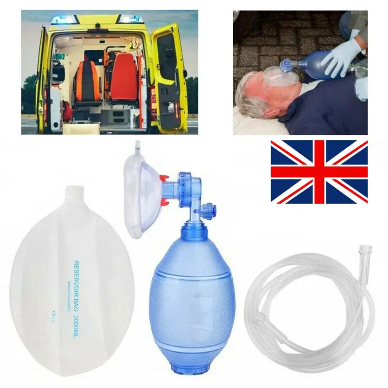 Manual Adult Resuscitator Ambu Bag Oxygen Tube Simple First Aid Set For
