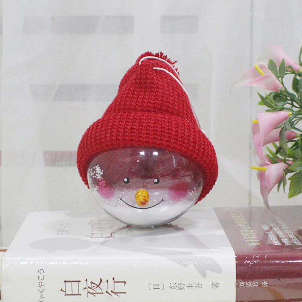 Cute Cartoon Snowman Christmas Ball Pretty Toys Christmas Decorations Toy Gift for Children Crystal Ball Hanging Ornament